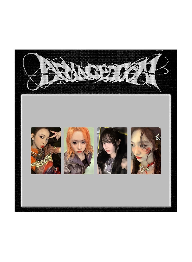 NIBEMINENT 4 Pcs Kpop AESPA Armageddon Lomo Cards Card For Fans Collection Gifts