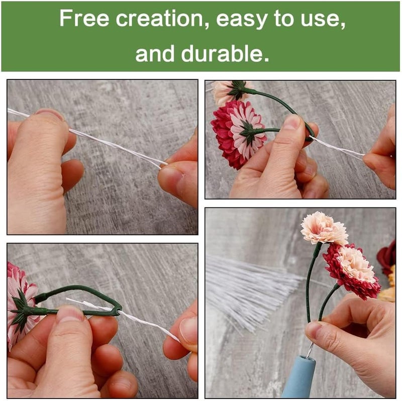 Luckam 160Pcs Floral Wire, 22 Gauge Flower Wire Sticks Floral Supplies 35cm for Bouquet Stem Wrap Floral Arranging Craft Projects Corsages, Wedding Bouquet(80Pcs Dark Green + 80Pcs White) - Image 5