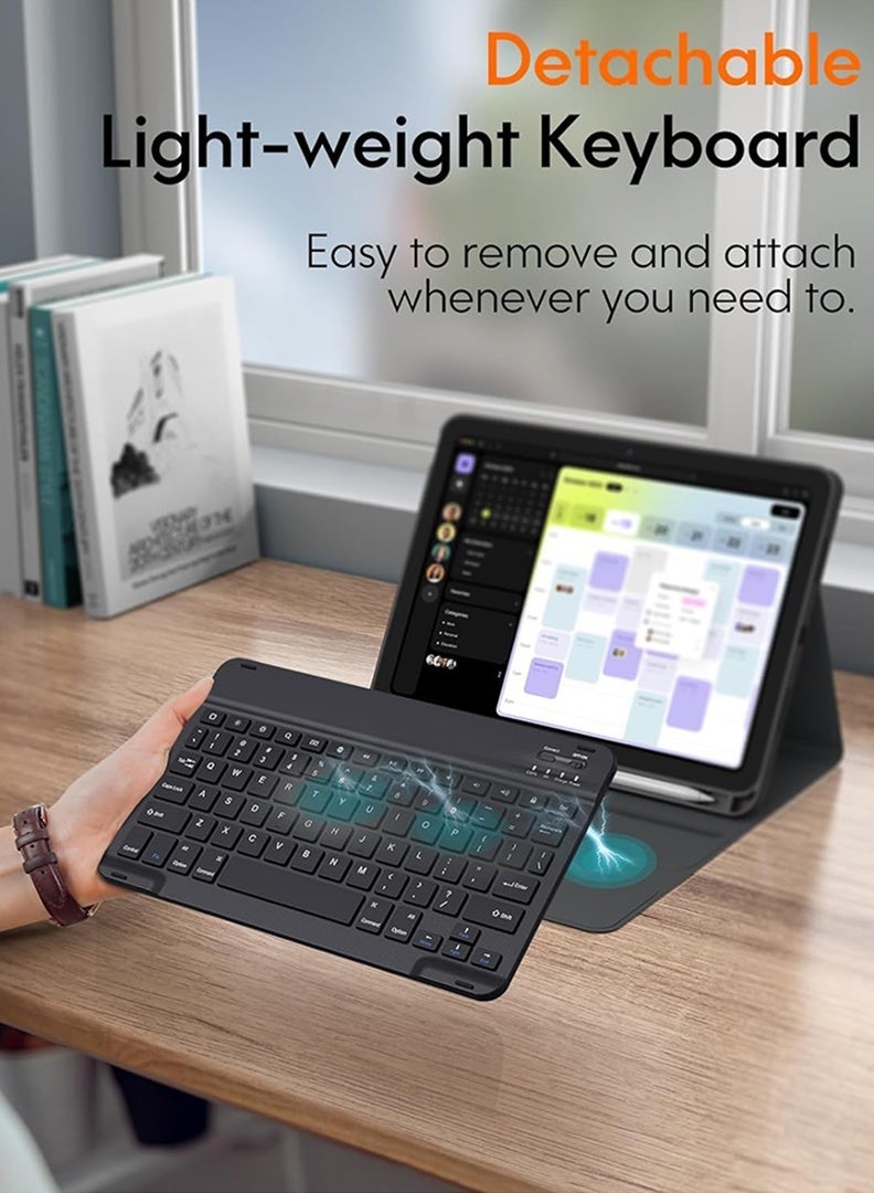 ELTRAZONE Wireless Keyboard Case for iPad Air 13 Inch (M4 2026/ M3 2025/ M2 2024) Magnetically Detachable Pencil Holder Case , Auto Sleep/Wake -Black - Image 4