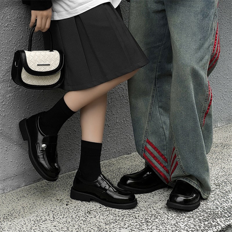 2024 Autumn Dress British Style Casual Leather Shoes For Men And Women Lovers Shoes Slip-On Lazy Shoes 2228-J - Image 4