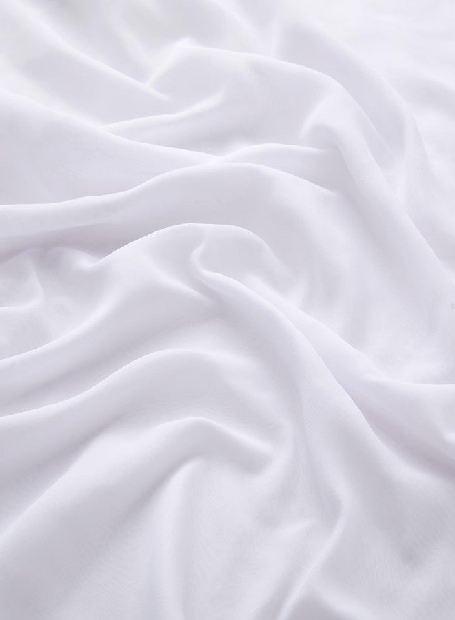 VACVELT Wedding Arch Draping Fabric, White Chiffon Fabric, 1 Panel Sheer Drapes, 30 Inch x 20ft, Chiffon Backdrop Curtain, Wedding Decor - Image 5