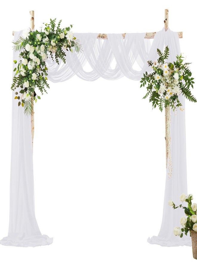 VACVELT Wedding Arch Draping Fabric, White Chiffon Fabric, 1 Panel Sheer Drapes, 30 Inch x 20ft, Chiffon Backdrop Curtain, Wedding Decor - Image 1