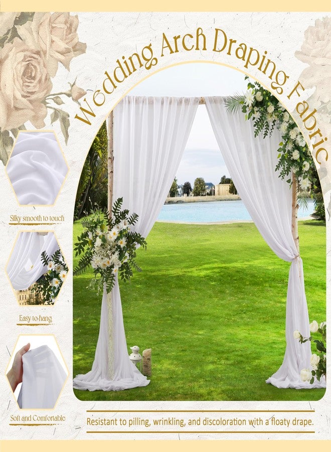 VACVELT Wedding Arch Draping Fabric, White Chiffon Fabric, 1 Panel Sheer Drapes, 30 Inch x 20ft, Chiffon Backdrop Curtain, Wedding Decor - Image 4