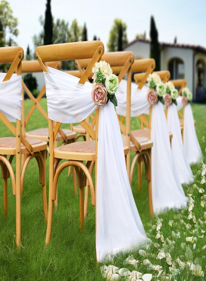 VACVELT Wedding Arch Draping Fabric, White Chiffon Fabric, 1 Panel Sheer Drapes, 30 Inch x 20ft, Chiffon Backdrop Curtain, Wedding Decor - Image 3