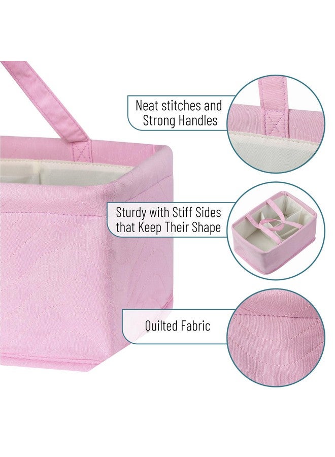 Mr. Pen Baby Diaper Caddy Organizer, Pink Quilted Fabric, Car Diaper Caddy, Portable - Image 3