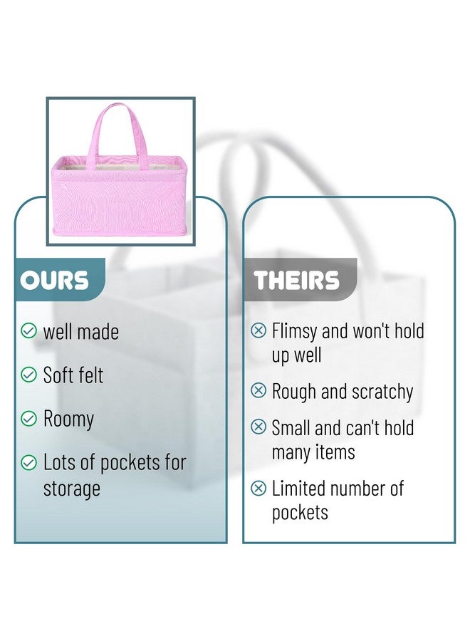 Mr. Pen Baby Diaper Caddy Organizer, Pink Quilted Fabric, Car Diaper Caddy, Portable - Image 4