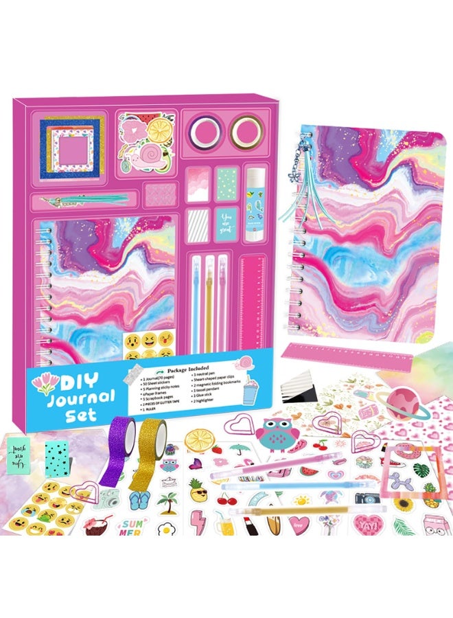 Daytoyz مجموعة دفتر يوميات افعلها بنفسك للفتيات، مجموعة لوازم ألبوم القصاصات، مجموعات فنون وحرف لطيفة للأطفال المراهقين، دفاتر شخصية لصنع الأشياء، هدية قرطاسية إبداعية للفتيات المراهقات - Image 1