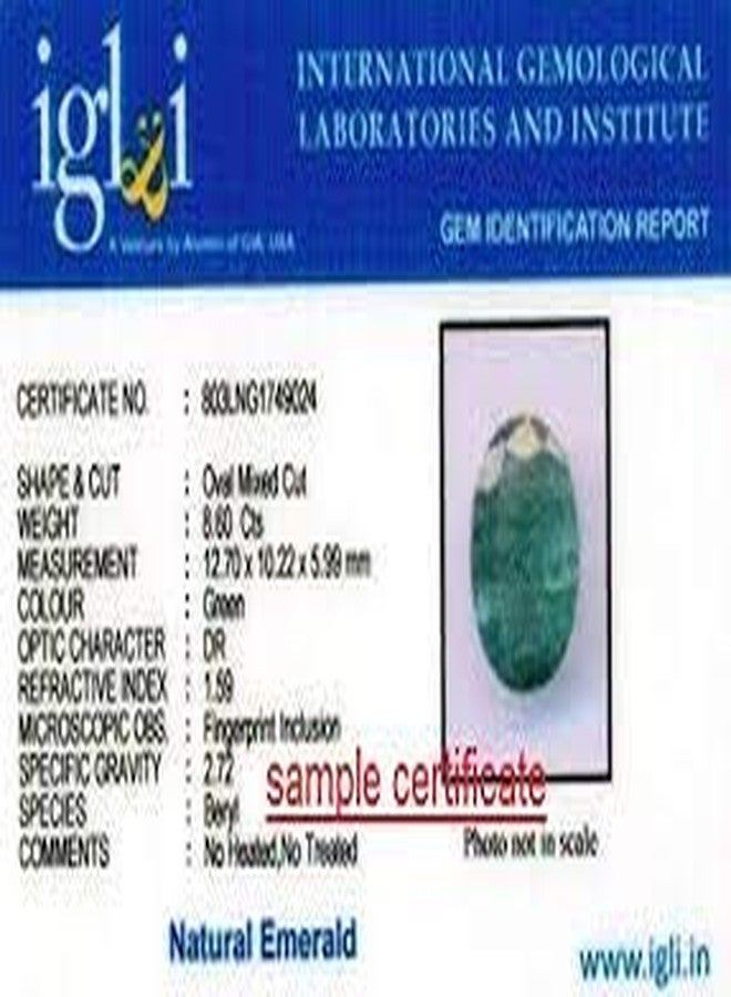 TheGalaxy 5.45 Carat Zambian Emerald (Panna) Natural & Unheated with Deluxe Quality Gemstone Certified by One of The Reputed Laboratory - Image 3