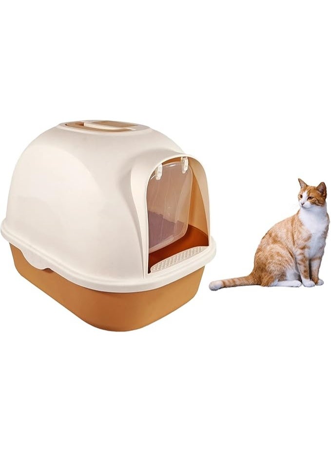 أن ان سي بيتس مرحاض القطط، صندوق قمامة كبير للقطط مع مغرفة بلاستيكية، مغلق بالكامل، سهل التنظيف، بدون رائحة، غطاء على المدخل، للاستخدام الداخلي والخارجي، صندوق قمامة كبير للقطط (53 سم) - Image 3