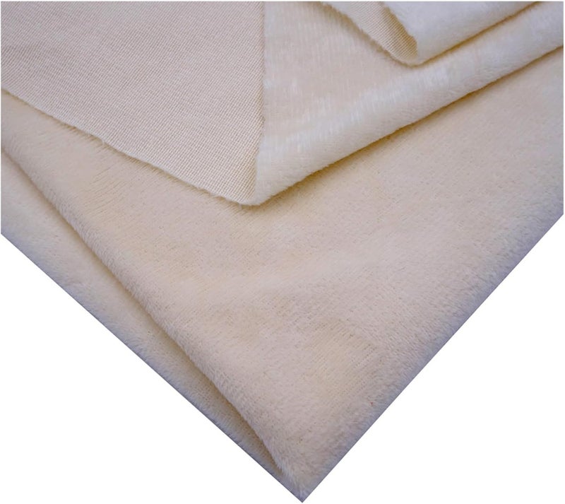 Crystal Velvet Short Plush Fabric 62inch Wide Smooth Plush Fabric Fleece Cloth for Blankets, Pajamas, Pillow Covers(Beige,100cmx160cm) - Image 1
