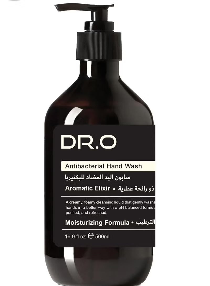 DR.O Premium Antibacterial Hand Wash | Aromatic Elixir | 500ml | Liquid Soap Enriched with Natural Moisturizers | pH-Balanced Hydrating Formula Cleanses & Softens Skin | French Formulation & UAE Made - Image 1