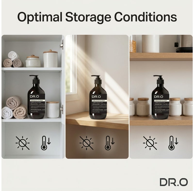 DR.O Premium Antibacterial Hand Wash | Aromatic Elixir | 500ml | Liquid Soap Enriched with Natural Moisturizers | pH-Balanced Hydrating Formula Cleanses & Softens Skin | French Formulation & UAE Made - Image 4