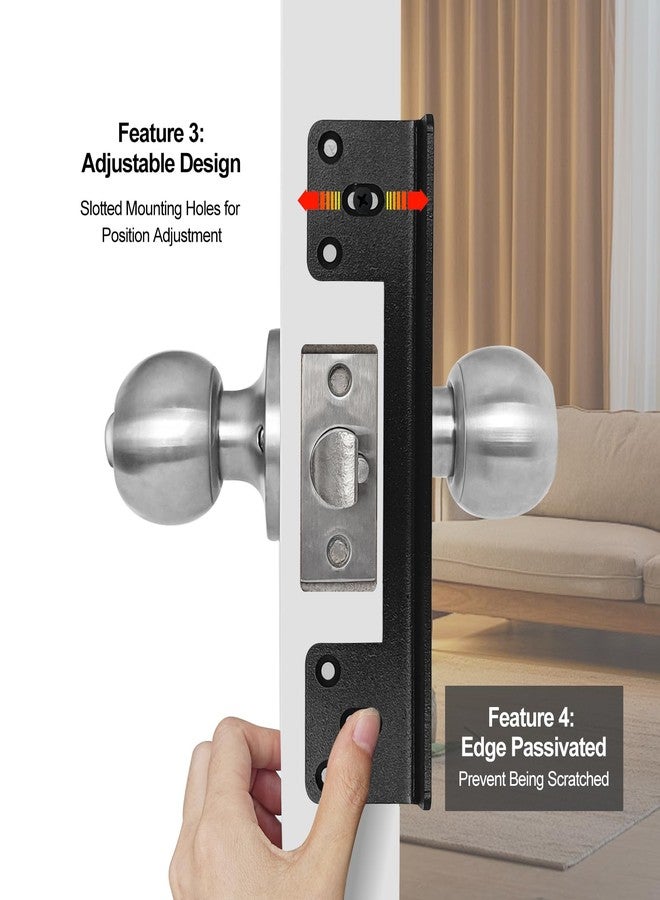 MOSECYOU Door Latch Guard Plate 7” with 1” Offset, Outswing Door Security Protector Shield, Heavy Duty Version, Door Knob/Deadbolt Latch Cover Plate (1 Pack) - Image 4