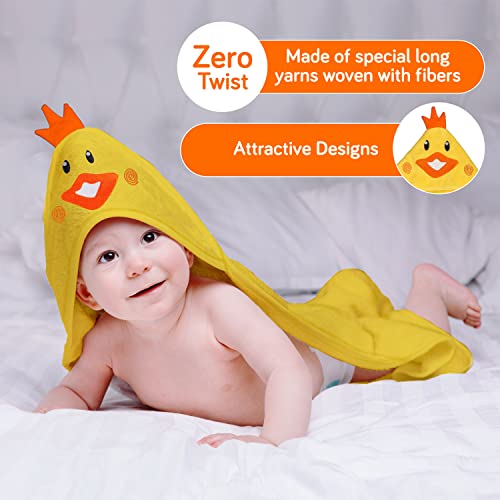Luv Lap LuvLap Hooded Baby Bath Towel for New Born, Super Soft, Made with Super Soft and Highly Absorbent 100% Zero Twist Cotton, Can be Used for Baby Swaddling (Yellow Chicken) - Image 3