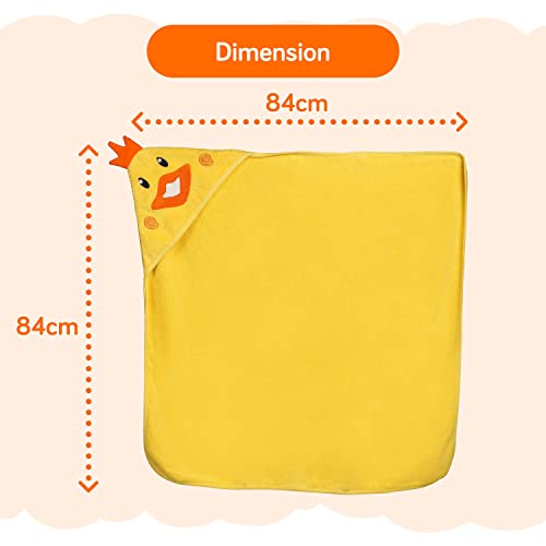 Luv Lap LuvLap Hooded Baby Bath Towel for New Born, Super Soft, Made with Super Soft and Highly Absorbent 100% Zero Twist Cotton, Can be Used for Baby Swaddling (Yellow Chicken) - Image 5
