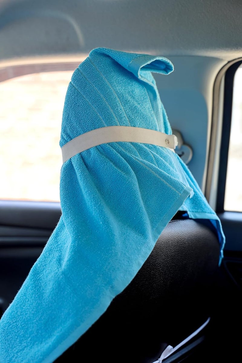 DANSHREE Cotton Office Chair Towel CAR Seats Towel 500 GSM Soft Towel with Tie Knot 60X30 CM 1 Sky Blue