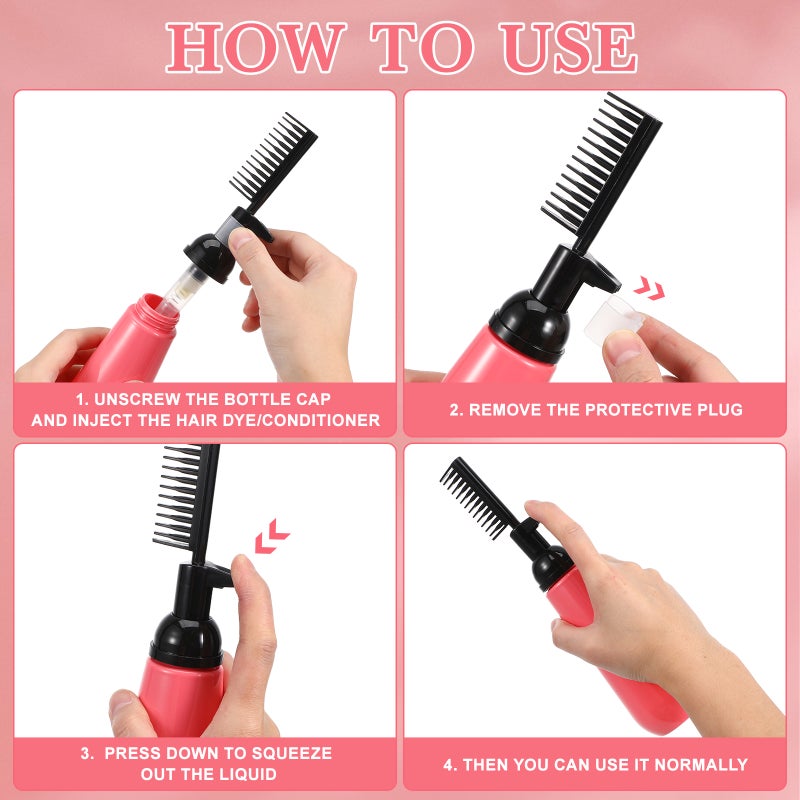 Hair Dye Applicator Bottles with Combs for Even Coloring and Salon-Quality Results - Image 5