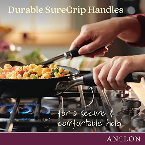 Anolon Advanced Home Hard Anodized Nonstick Frying Pan, 8.5 Inch – Small Non Stick Egg Pan, Durable Nonstick Skillet - Onyx - Image 3