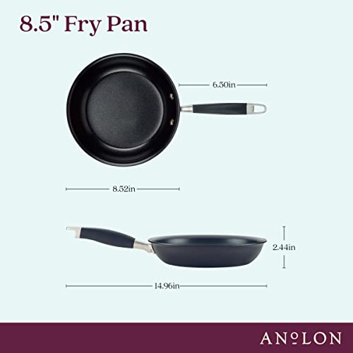 Anolon Advanced Home Hard Anodized Nonstick Frying Pan, 8.5 Inch – Small Non Stick Egg Pan, Durable Nonstick Skillet - Onyx - Image 2