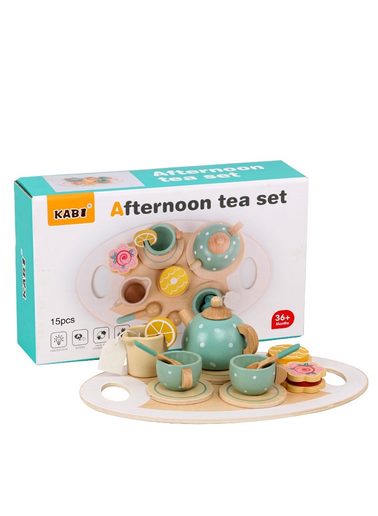 general Wooden tea sets, teapot sets, children's toys, play toys, Montessori wooden toys, cute tea sets, educational kitchen toys - Image 1