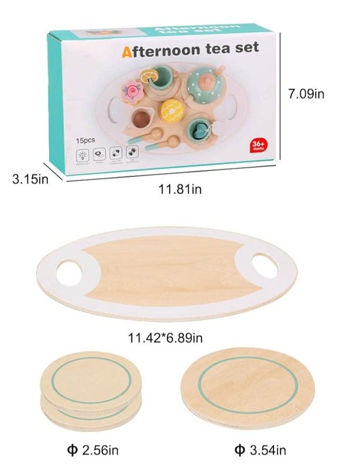 general Wooden tea sets, teapot sets, children's toys, play toys, Montessori wooden toys, cute tea sets, educational kitchen toys - Image 5