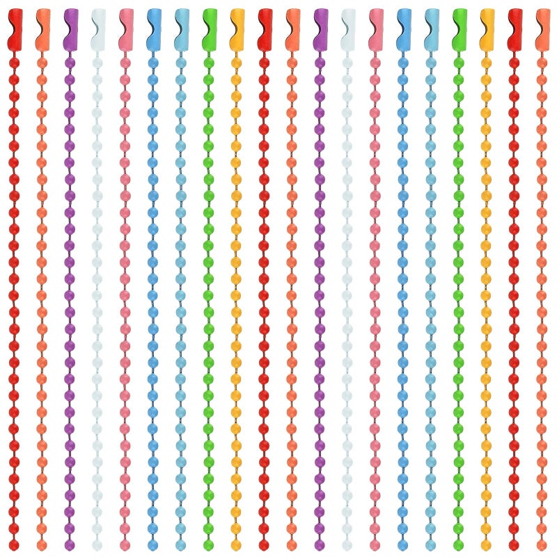 100 colorful stainless steel bead chains (4-inch bulk, silver jewelry chain connector buckle, keychain extension, for making pet tags, jewelry, and handmade products) - Image 3