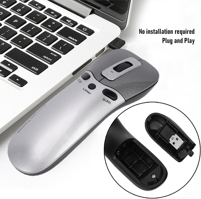 Yoidesu Air Mouse, WirelessPresentationClicker, Handheld PPT Remote Control for Computer Laptop Classroom Working, Operational Range up to 15 Meters, Plug and Play - Image 4