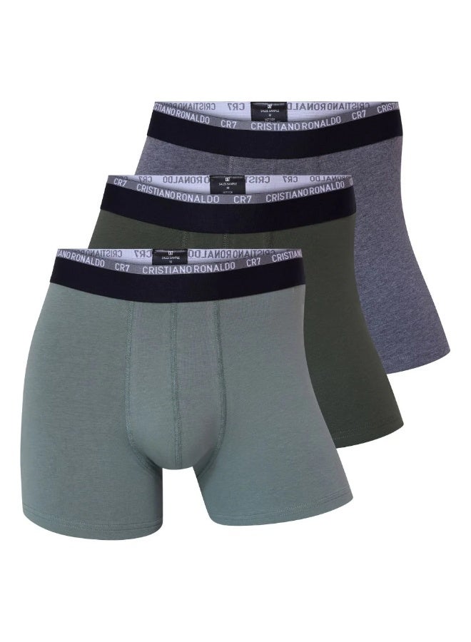 CR7 Men’s Basic Trunk Underwear 3-Pack Multicolor – Cotton Stretch Trunks, Breathable Comfortable Everyday Innerwear - Image 1