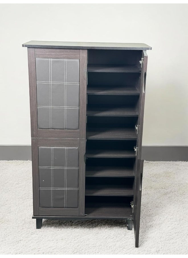 MAF furniture Design Wooden Shoes Rack With Pvc Doors/Organiser With 4 Doors - Color Dark Brown Size (130H X 80W X 40D Cm) Model Maf-1524 Wg.  - Image 1