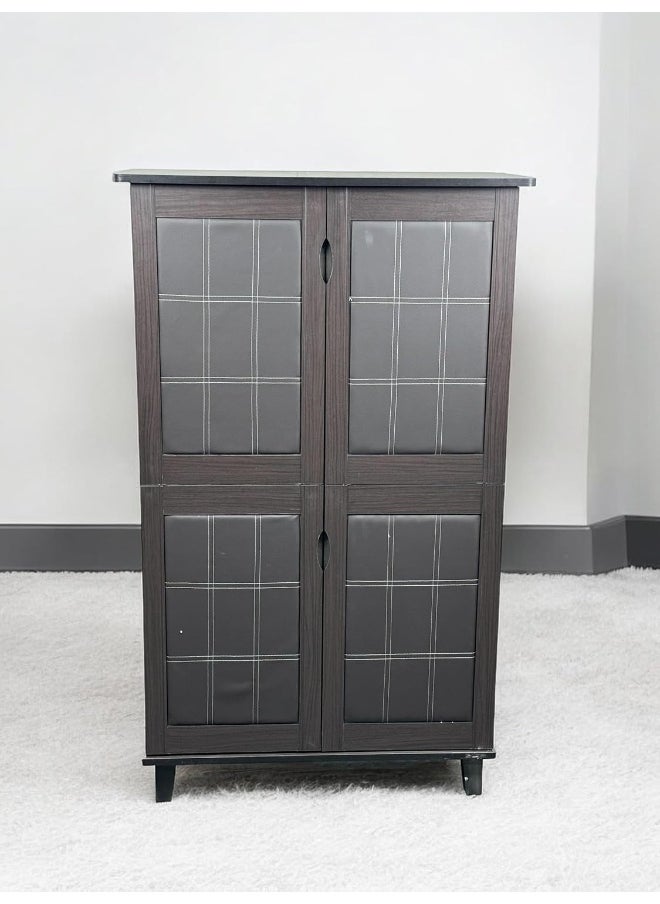 MAF furniture Design Wooden Shoes Rack With Pvc Doors/Organiser With 4 Doors - Color Dark Brown Size (130H X 80W X 40D Cm) Model Maf-1524 Wg.  - Image 4