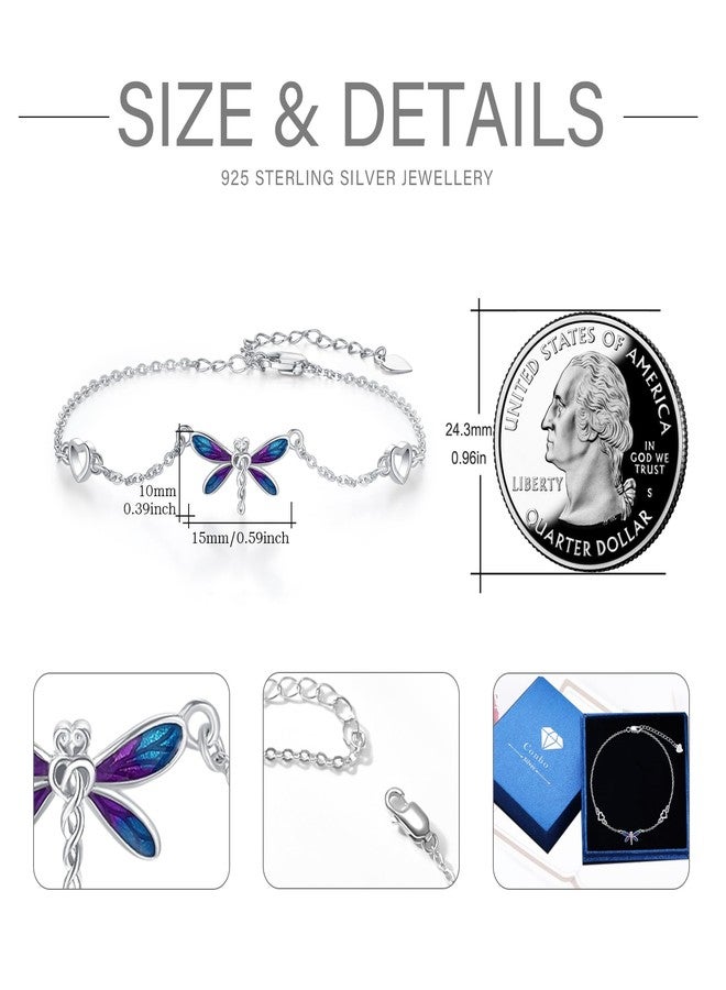 Cuoka Dragonfly Bracelet For Women S925 Sterling Silver Oil Dripping Dragonfly Jewelry Gifts For Her - Image 2