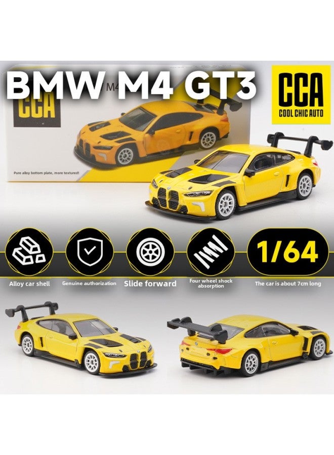 Cai Po CCA 1/64 Mustang BMW Lambo Audi Gini Alloy Car Model Iron Bottom Rubber Tire Car Cool Series-Color:S4-01 BMW M4 GT3 Yellow - Image 1