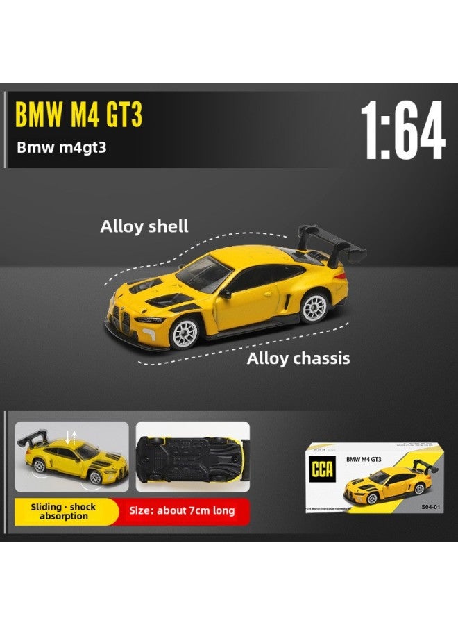 Cai Po CCA 1/64 Mustang BMW Lambo Audi Gini Alloy Car Model Iron Bottom Rubber Tire Car Cool Series-Color:S4-01 BMW M4 GT3 Yellow - Image 5