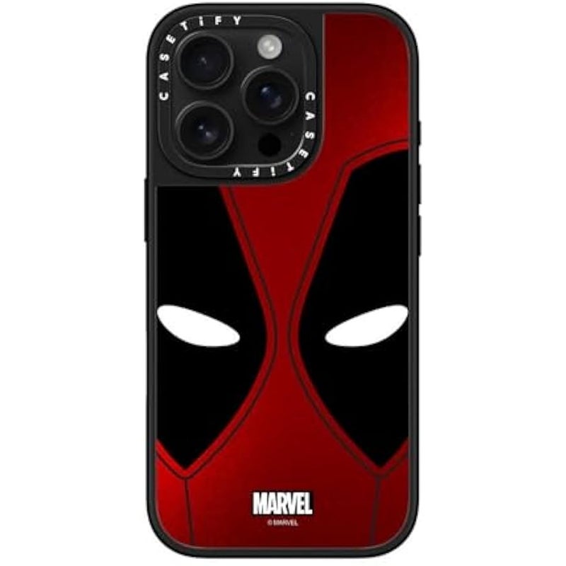 Casetify Mirror iPhone 16 Pro Case 【Deadpool & Wolverine Co-Lab / 4.9ft Drop Protection/Magsafe】 - Deadpool Mask Case - Silver on Black - Image 2