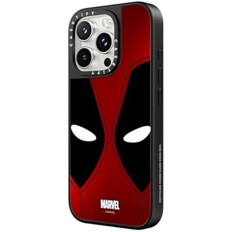 Casetify Mirror iPhone 16 Pro Case 【Deadpool & Wolverine Co-Lab / 4.9ft Drop Protection/Magsafe】 - Deadpool Mask Case - Silver on Black - Image 5