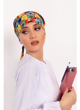 Nur Medikal Giyim Nur Medical Clothing Sesame Street Patterned Hijab Doctor Nurse Hospital Cook Surgical Cap  - Image 1