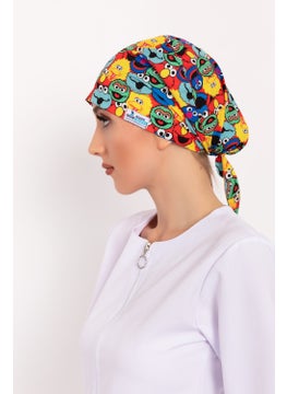 Nur Medikal Giyim Nur Medical Clothing Sesame Street Patterned Hijab Doctor Nurse Hospital Cook Surgical Cap  - Image 4