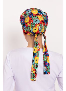Nur Medikal Giyim Nur Medical Clothing Sesame Street Patterned Hijab Doctor Nurse Hospital Cook Surgical Cap  - Image 2