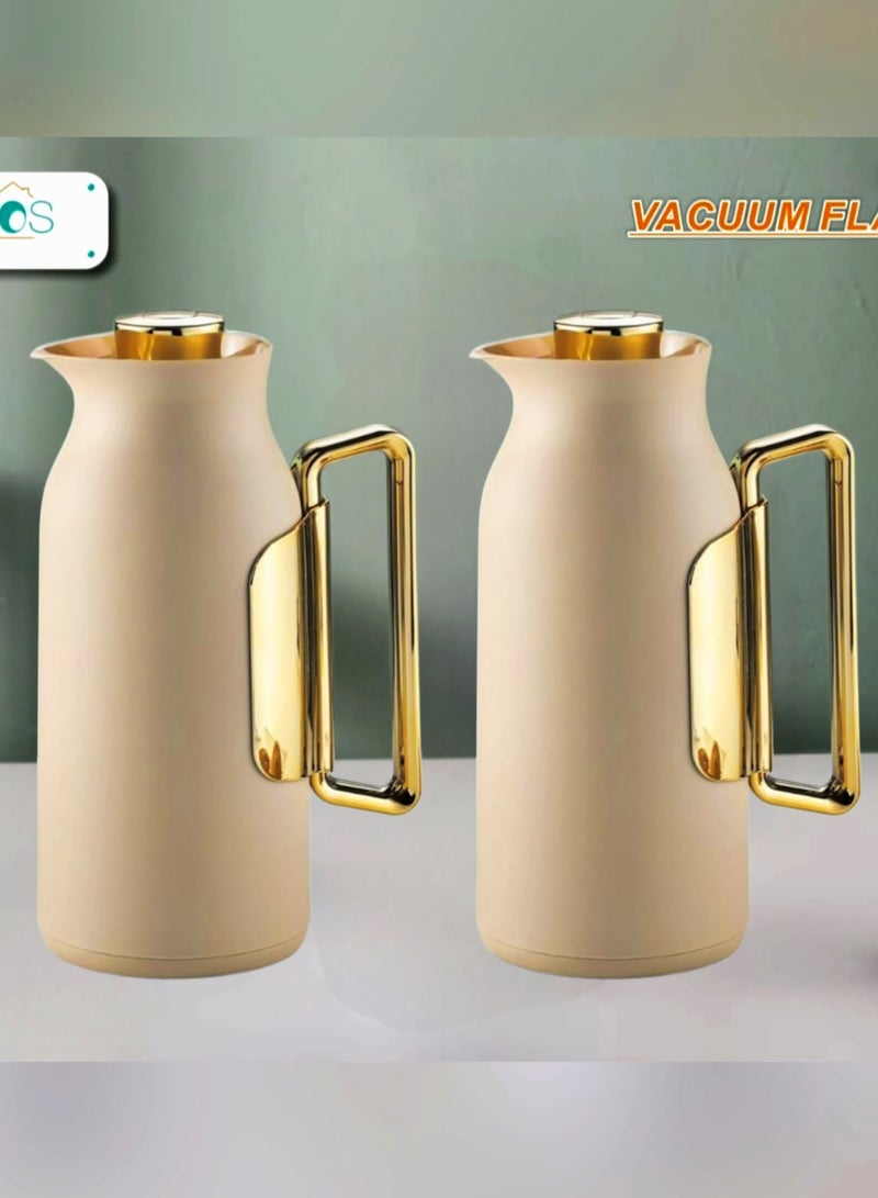Petros 2 Piece Thermos Set 1L + 1L  LIGHT BROWN/Golden