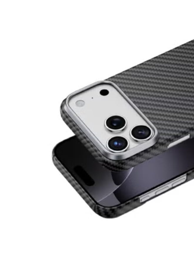 GREEN LION iPhone 17 Pro Max Magsafe Case Kevlar / High Grade Defense / Aluminum Alloy Guard / Ultra Slim - Black - Image 2