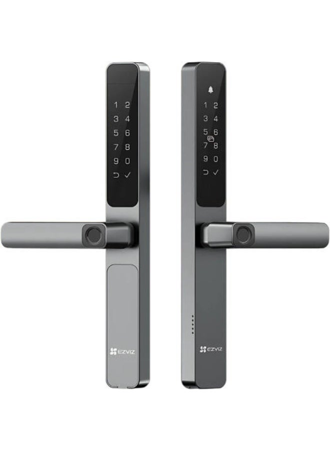 إيزفيز EZVIZ DL06 Pro Smart Fingerprint Door Lock, Lift-Up Lock Body Type, IP65 Weather Proof, 2.4GHz Wi-Fi, Bluetooth, 1450 mAh Rechargeable Lithium Battery, Metallic Grey | CS-DL06-R101-WBCP-GR(M) - Image 1