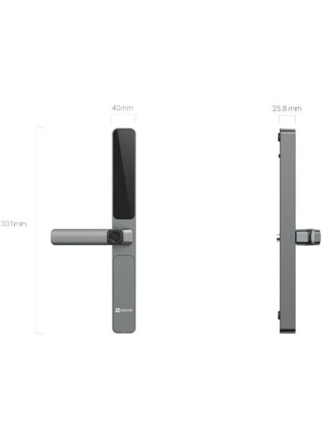 إيزفيز EZVIZ DL06 Pro Smart Fingerprint Door Lock, Lift-Up Lock Body Type, IP65 Weather Proof, 2.4GHz Wi-Fi, Bluetooth, 1450 mAh Rechargeable Lithium Battery, Metallic Grey | CS-DL06-R101-WBCP-GR(M) - Image 2