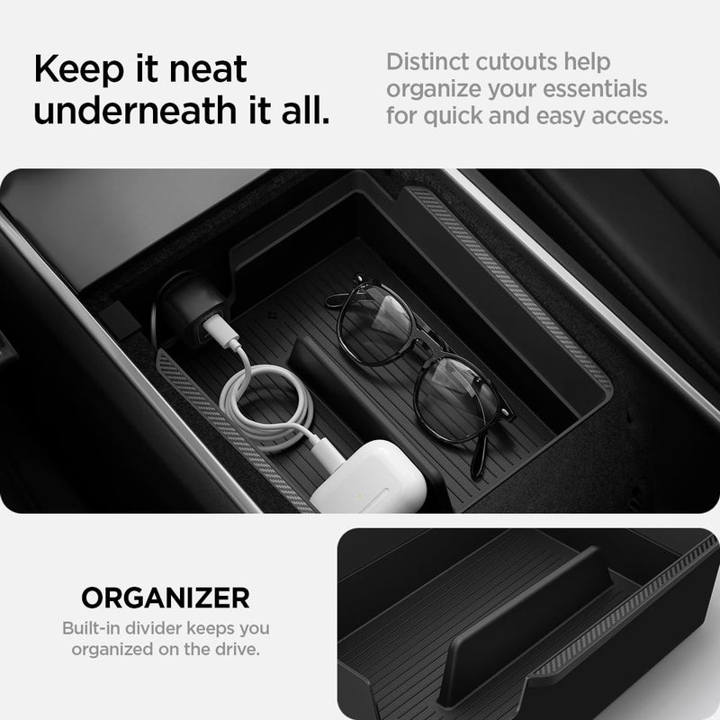 Spigen Armrest Console Organizer for Tesla Model Y (2020-2024) & 3 (2017-2023) [Not Compatible with Y Juniper 2025/26 and 3 Highland (2024/25)] - Image 3