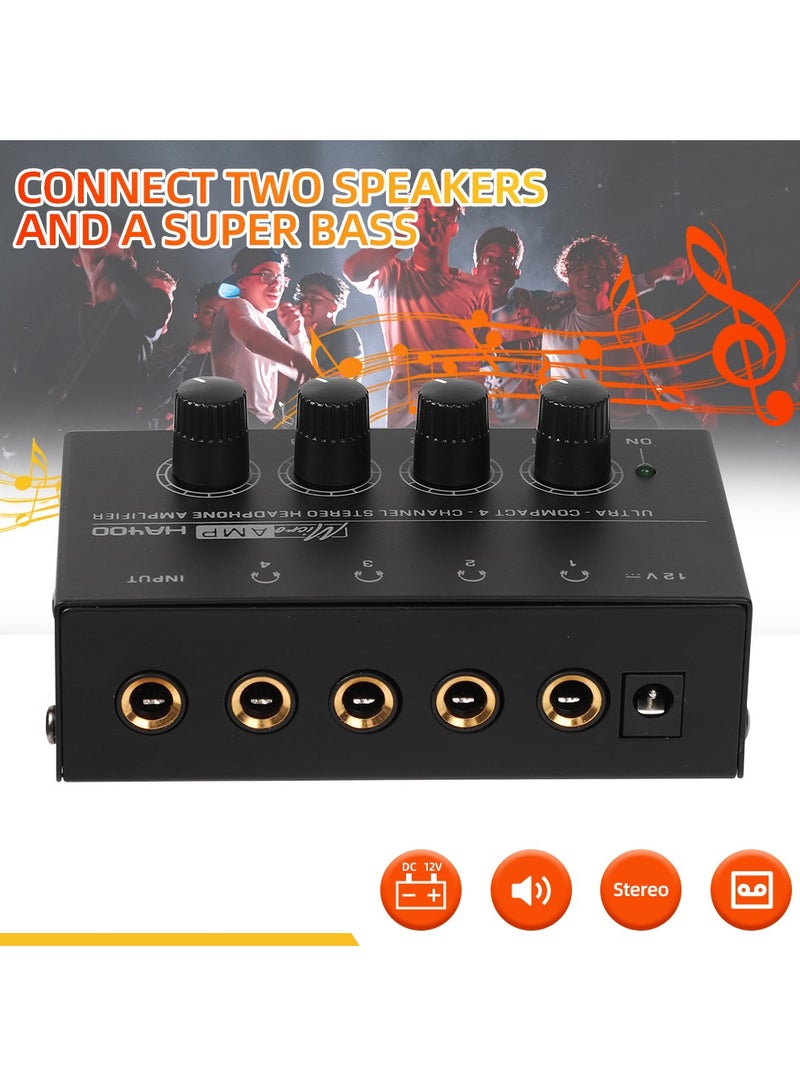EVEREEN 4 Channels Mini or Stereo Headphone Amplifier HA400 Ultra-Compact Audio Amplifier  - Image 4