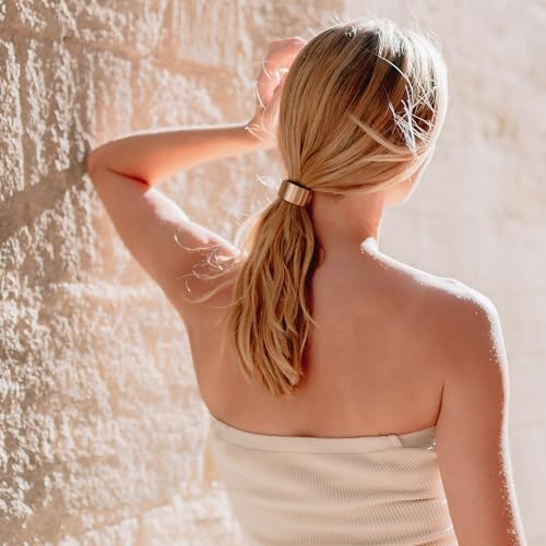 L. Erickson Brushed Metal Cuff Ponytail Holder - Brushed Gold - Image 4