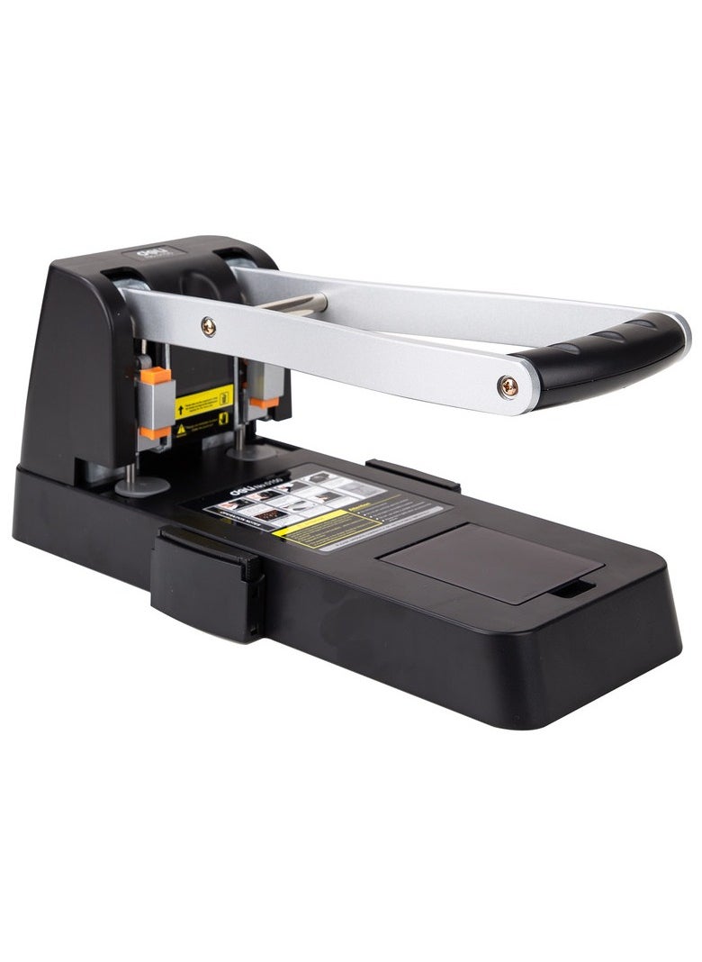 Deli - Deli E0150 Heavy Duty Hole Punch, 80mm Hole Distance, Φ6mm Hole Diameter, Plastic + Metal, Max. 150 Sheets, Black, 1PCS/Color Box – Ideal for Office & Professional Use - Image 1