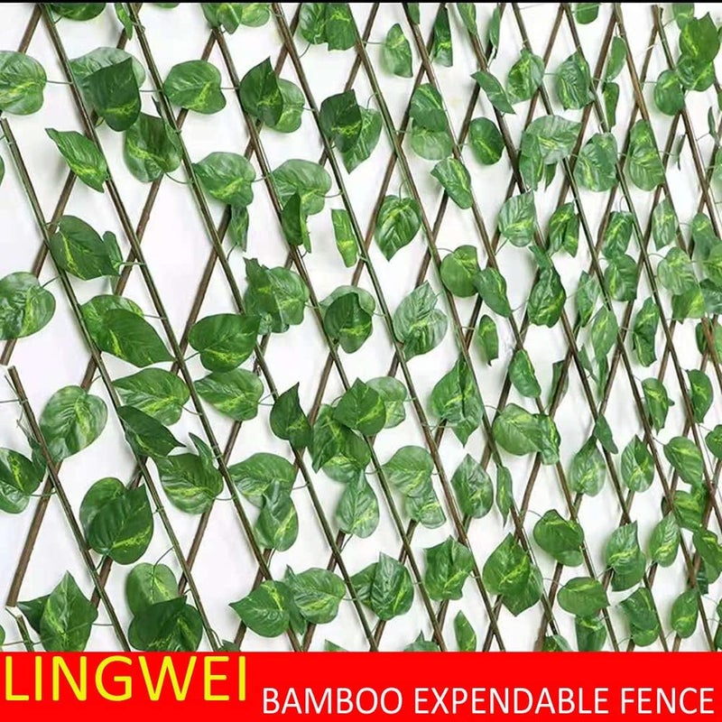 LINGWEI Expandable Fence Privacy Screen for Balcony Patio Outdoor,Garden Trellis,Decorative Faux Ivy Fencing Panel,Artificial Hedges. (6Pcs) - Image 4