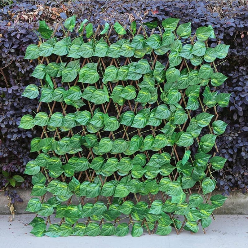 LINGWEI Expandable Fence Privacy Screen for Balcony Patio Outdoor,Garden Trellis,Decorative Faux Ivy Fencing Panel,Artificial Hedges. (6Pcs) - Image 1