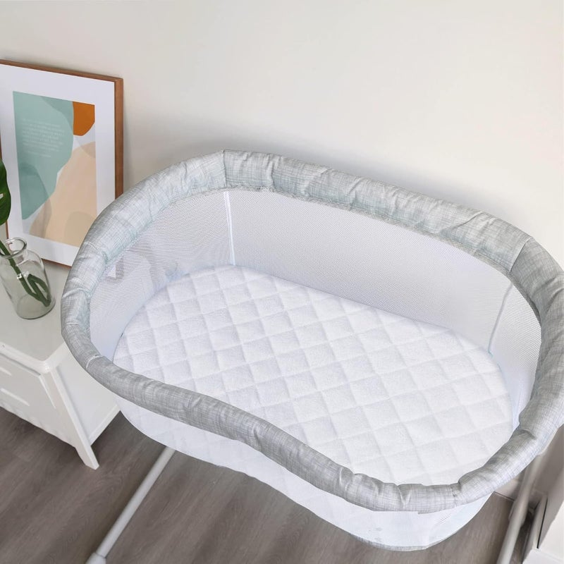 Biloban Bassinet Mattress Protector Universal Fit for Halo Bassinest Swivel and HourglassOval Bassinet Mattress Ultra Soft Waterproof and Breathable 2 Pack - Image 2