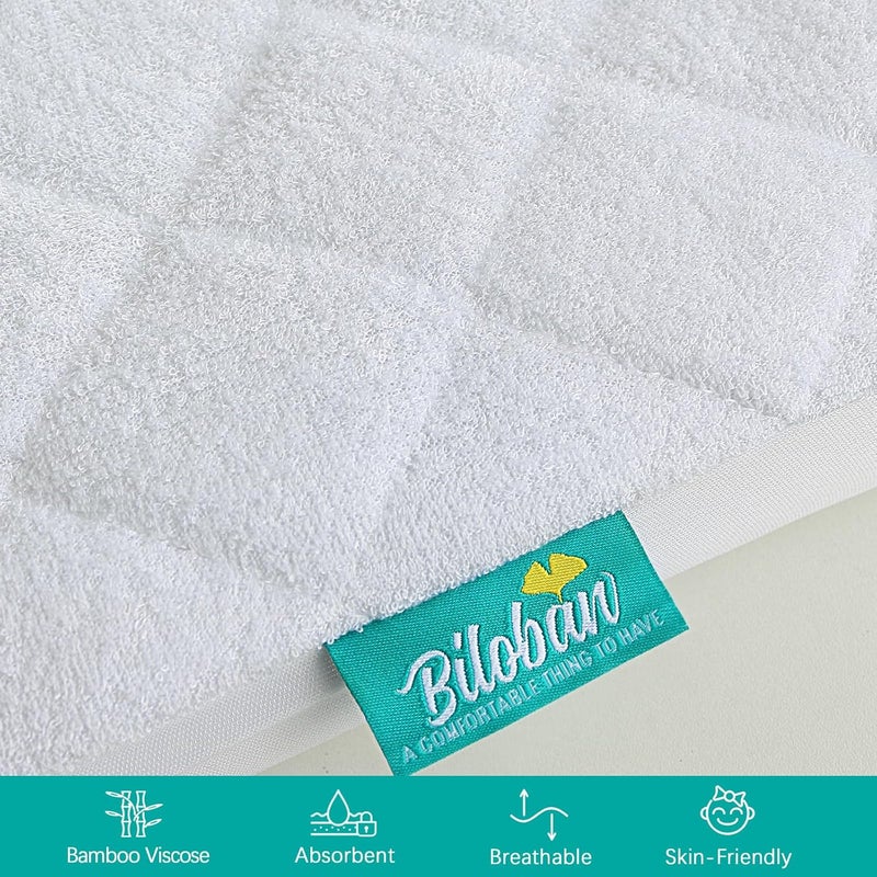 Biloban Bassinet Mattress Protector Universal Fit for Halo Bassinest Swivel and HourglassOval Bassinet Mattress Ultra Soft Waterproof and Breathable 2 Pack - Image 3